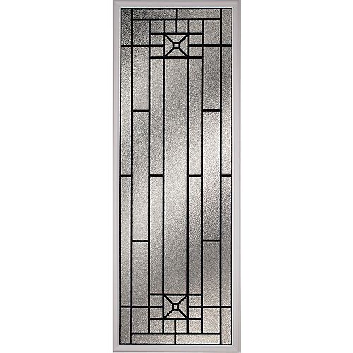 Courtyard Low-E Argon Glass with Patina Caming 22 in. x 64 in. x 1 in. with White Frame