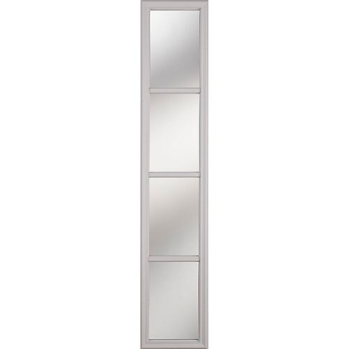 4 Lites with Grilles between Glass 8 in. x 48 in. x 1 in. Sidelight with White Frame