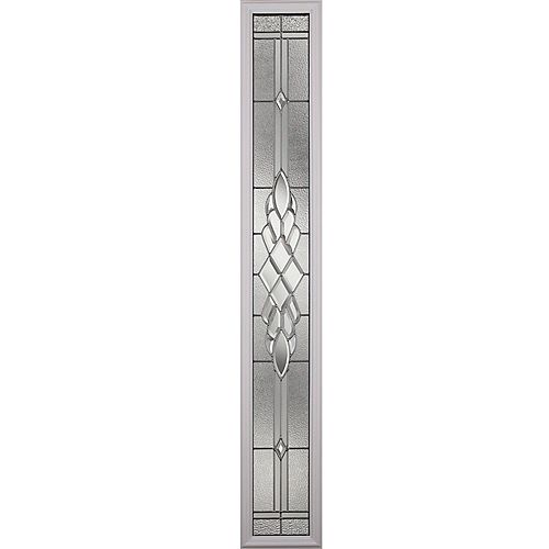 Grace Low-E Argon Glass with Nickel Caming 8 in. x 64 in. x 1 in. with Sidelight White Frame