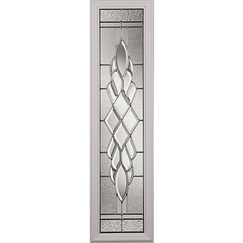 Grace Low-E Argon Glass with Nickel Caming 8 in. x 36 in. x 1 in. with Sidelight White Frame