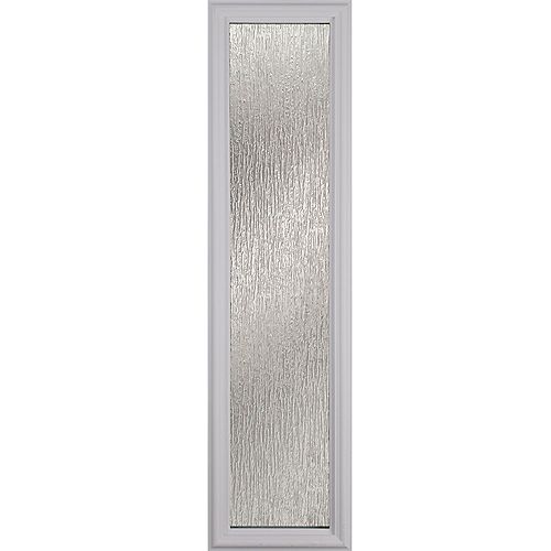 Rain 8 in. x 36 in. x 1 in. Sidelight with White Frame