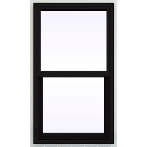 24""x36"" RSO, 3500 Series Vinyl Single Hung Window, Black Exterior, Low-E, Argon, screen