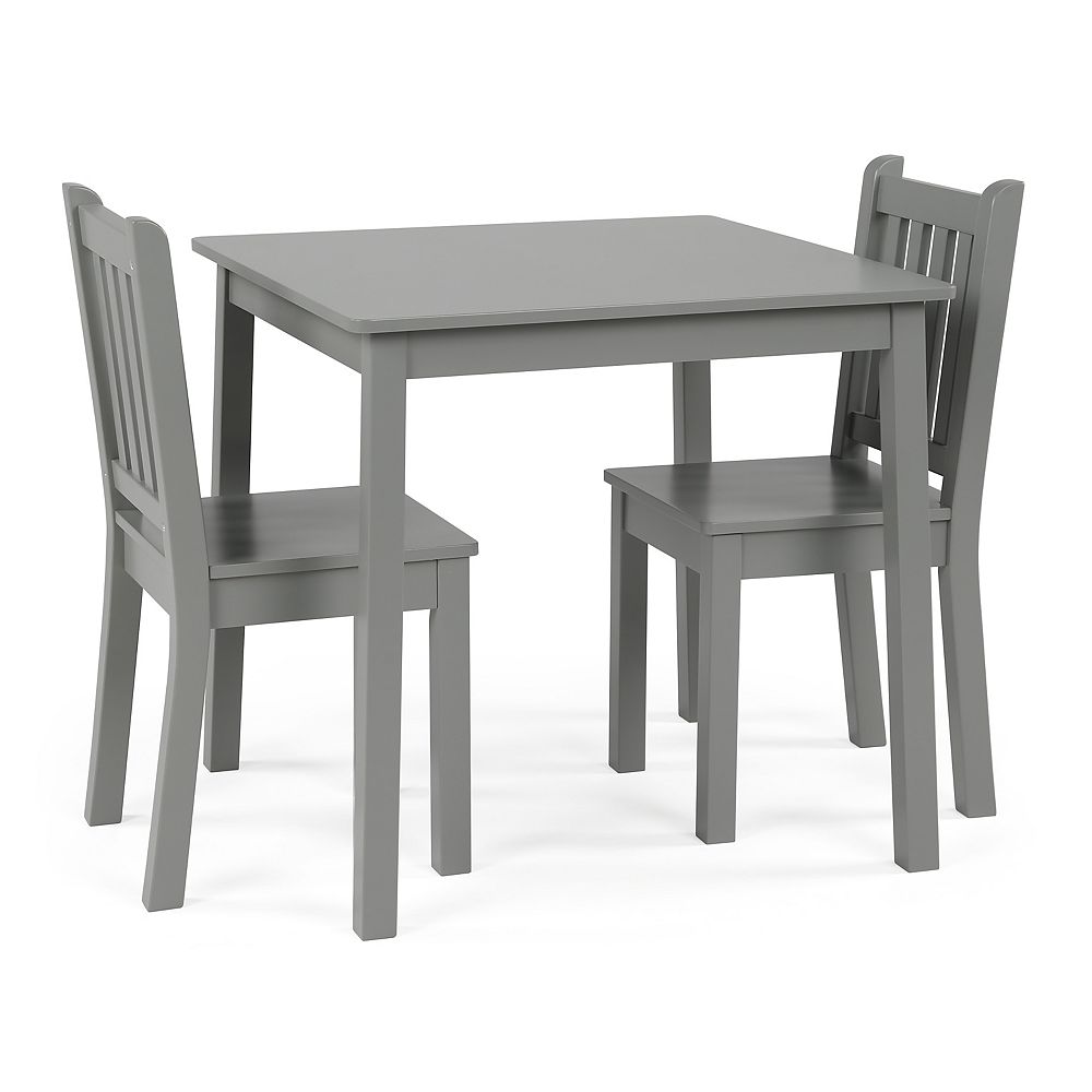Humble Crew Grey Big Kids Wood Table And 4 Chair Set The Home Depot Canada
