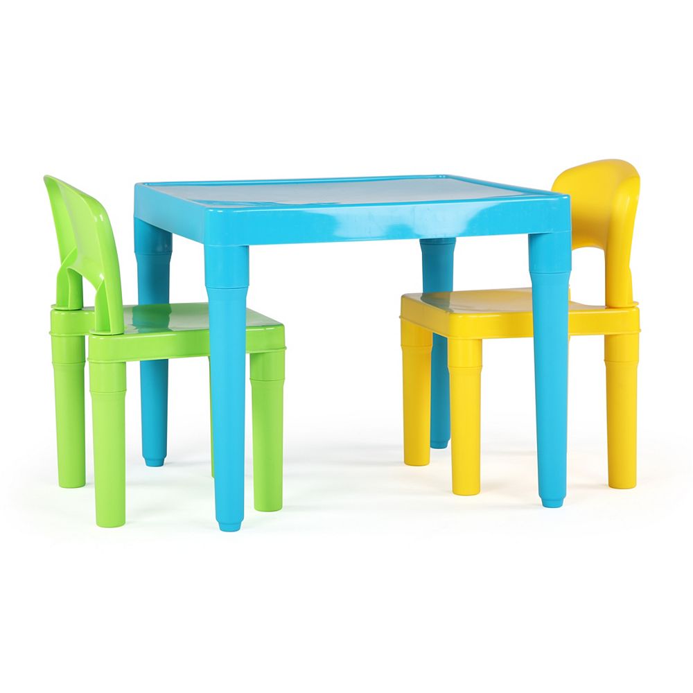 Humble Crew Lightweight Kids Plastic Table And 2 Chair Set The Home Depot Canada