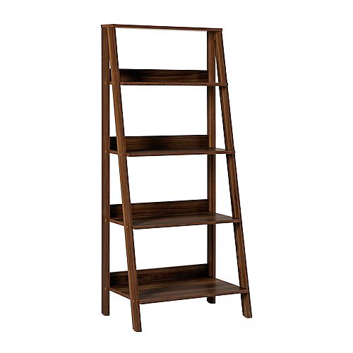 55" Wood Ladder Bookshelf - Black