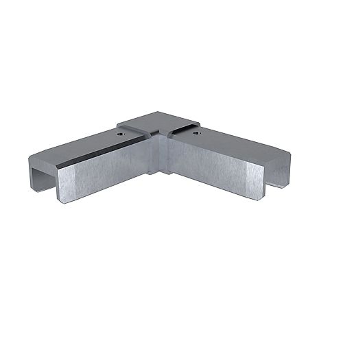 Peak Products MountainView Glass Deck Railing Corner Bracket in Brushed Stainless Steel