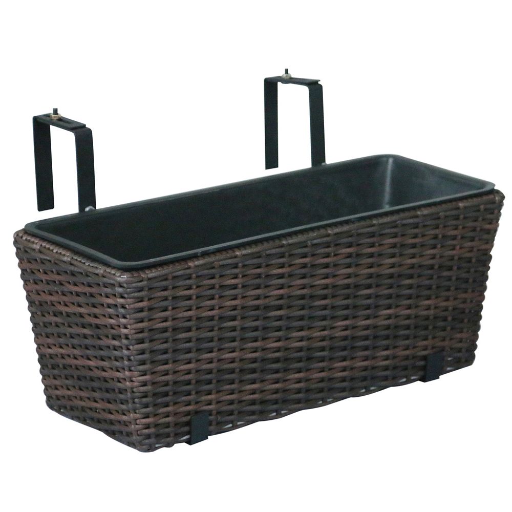 Grapevine Grapevine Brown Wicker Deck Planter with Adjustable Hook