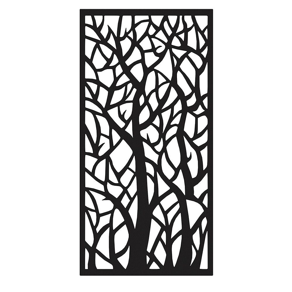 pic Fence Privacy Screen Home Depot Canada 3 ft w x 6 ft h woodland decorative aluminum screen in black
