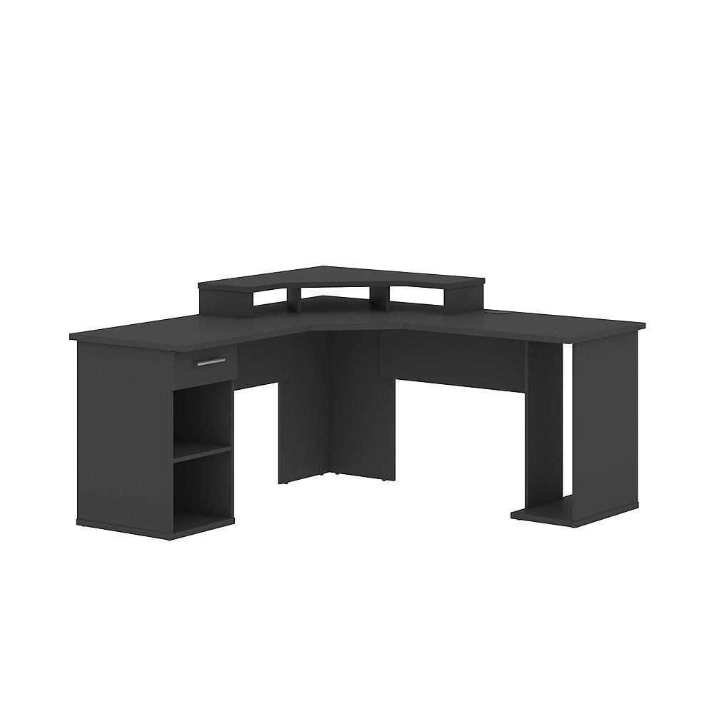 Bestar Hampton L Shaped Corner Gaming Desk Graphite The Home Depot Canada
