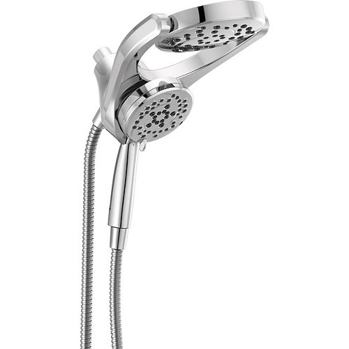 HydroRain 4-Setting Two-in-One Shower Head in Chrome