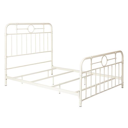 Metal Pipe Queen Bed - Antique White