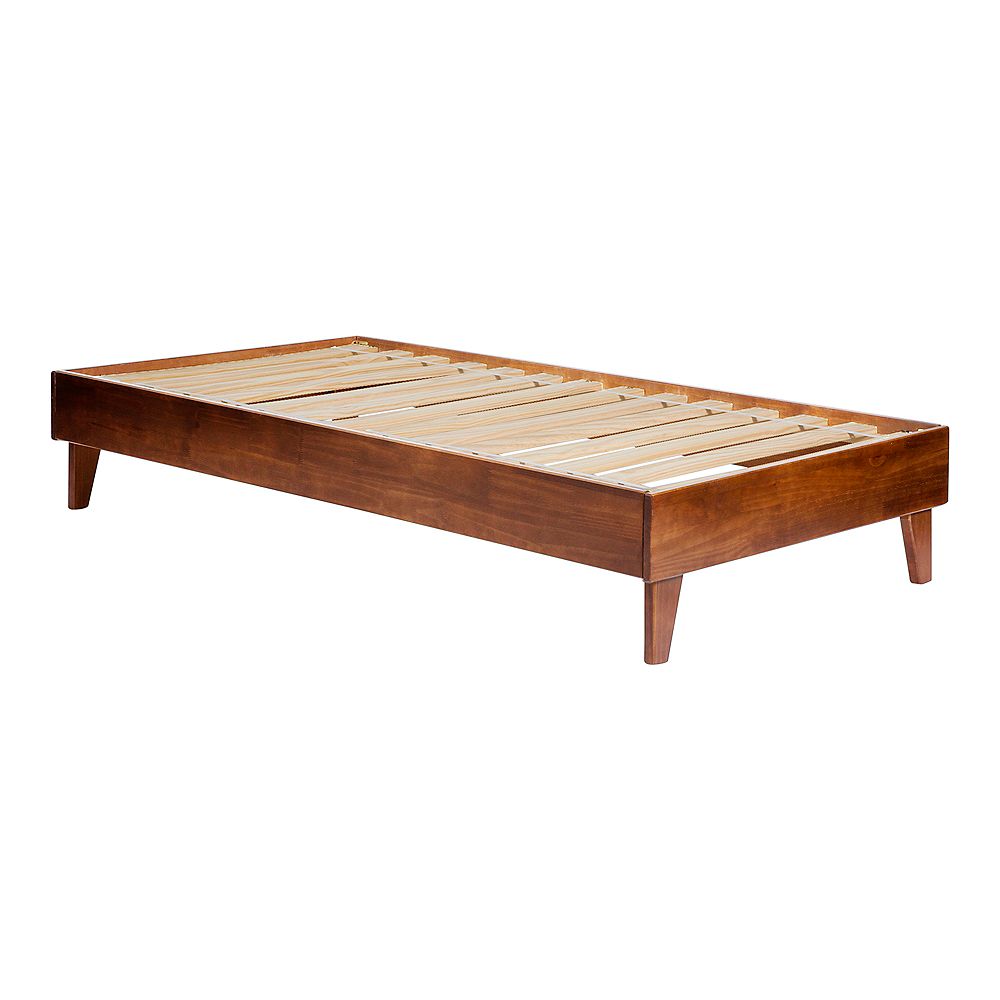 Welwick Designs Solid Wood Twin Platform Bed Walnut The Home Depot Canada