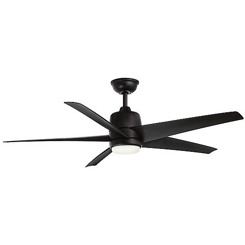 Mena 54-inch Color Changing LED Indoor/Outdoor Matte Black Ceiling Fan with Light and Remote