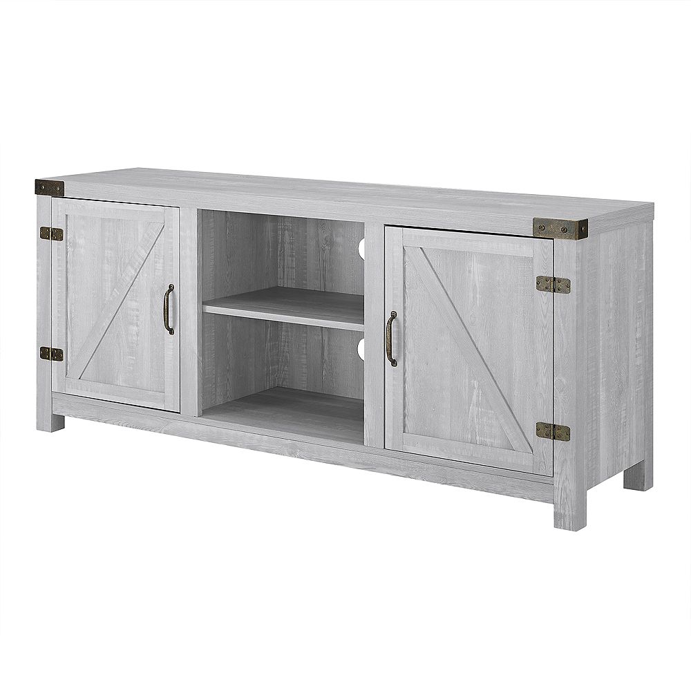 Welwick Designs 16 Inch Stone Gray Composite Tv Stand 65 Inch With Doors The Home Depot Canada