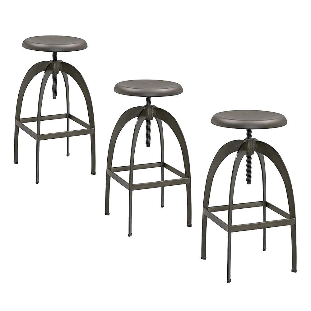 Bronte Living Metal Bar Stool Adjustable Height, Backless and Swivel