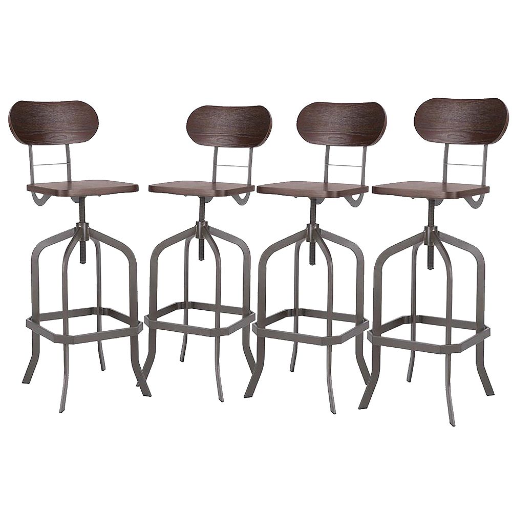 Bronte Living Metal Bar Stool Adjustable Height, MidBackrest and