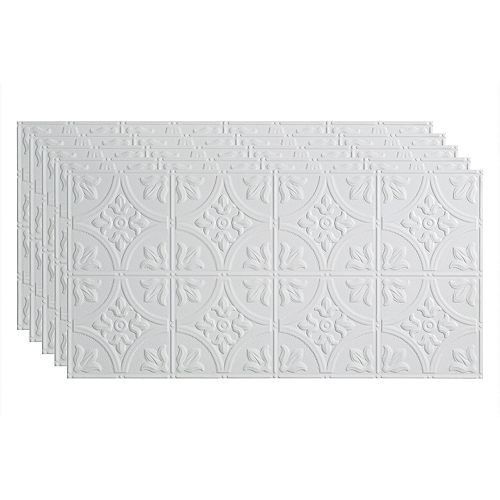 Traditional 2, 2x4 Glue Up Ceiling Tile, Matte Paintable White 5-pack (40 sq ft)