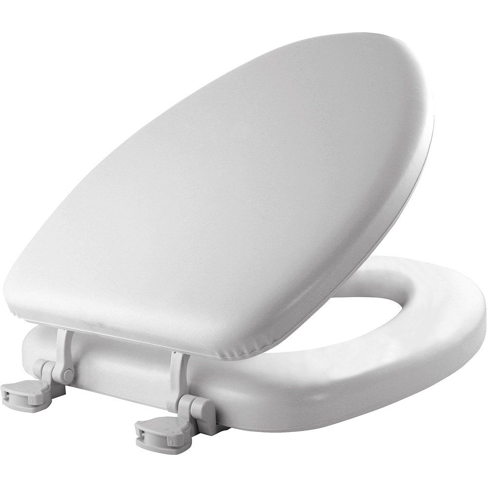 Bemis Easy Clean Elongated Cushioned Vinyl Closed Front Toilet Seat in