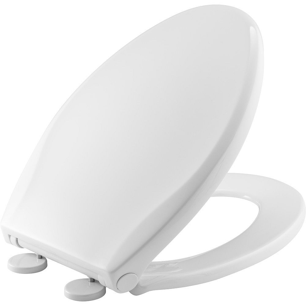 Bemis Push N'clean Elongated Closed Front Toilet Seat In White 