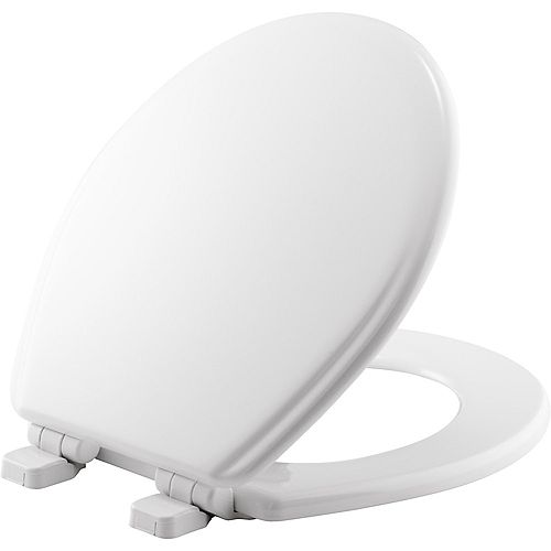 Jamestown Slow Close Round Closed Front Toilet Seat in White