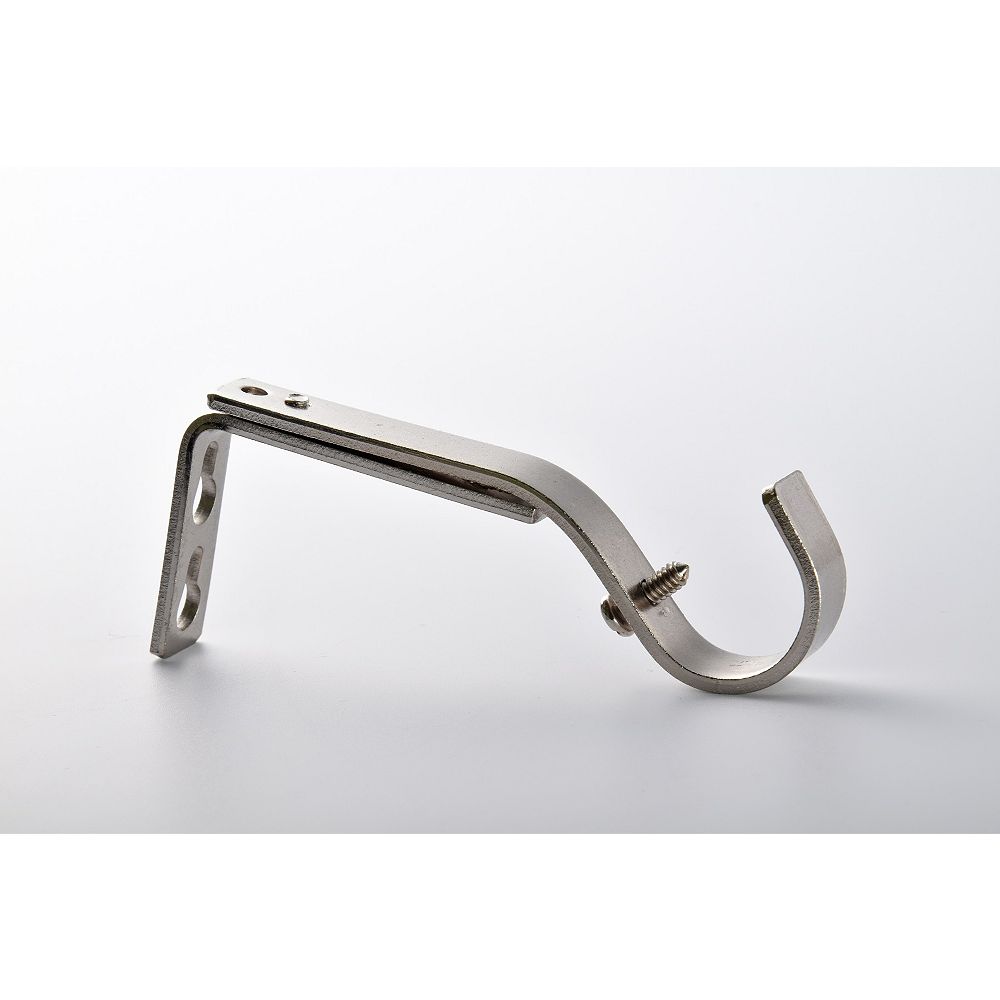 Lumi 1 Extendable Single Curtain Rod Brackets (4 pcs.) with Decorative Brushed Nickel Fini