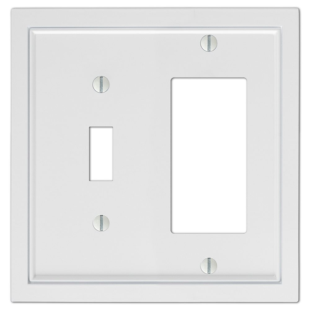 Amerelle Shaker 1 Toggle 1 Rocker Wall Plate Cast White | The Home ...