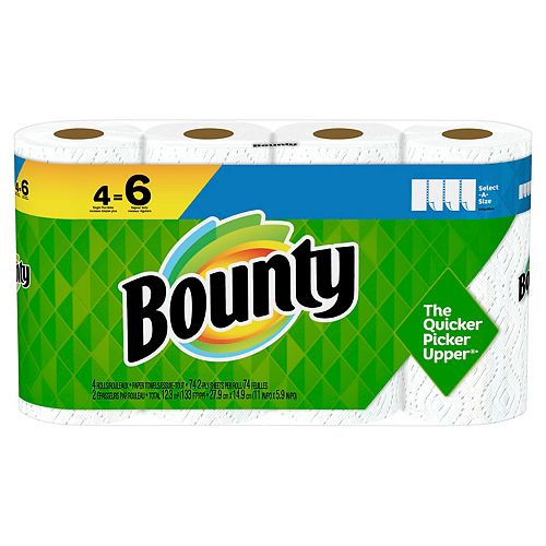 Select-A-Size Paper Towels, White, 4 Single Plus Rolls = 6 Regular Rolls, 4 Count