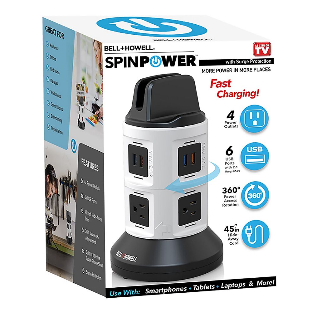 Bell Howell Spin Power The Ultimate Smart Charging Station The Home Depot Canada