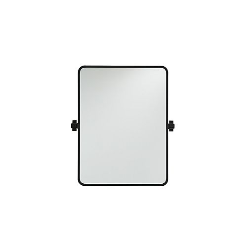 Westbury 21-inch W x 30-inch H Metal Pivot Mirror in Matte Black