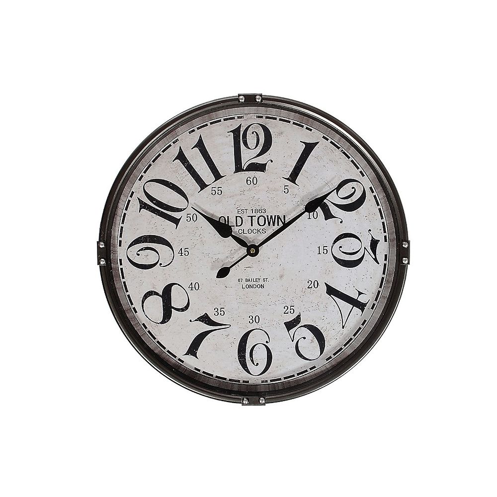 Ih Casa Decor Round Metal Wall Clock With Glass Charcoal 21 Dia The Home Depot Canada Ih Casa Decor Round Metal Wall Clock With Glass Charcoal 21 Dia The Home Depot Canada