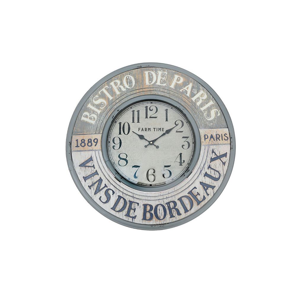 IH Casa Decor Round Metal Wall Clock With Glass (Bistro De Paris) (24