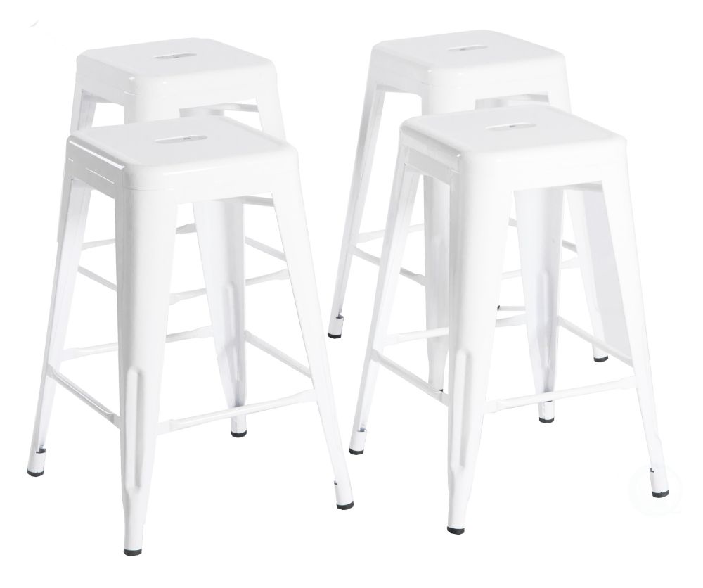 Bold Tones 24 High White Metal Bar Stools Set Of 4 The Home Depot Canada   P 1001608369 