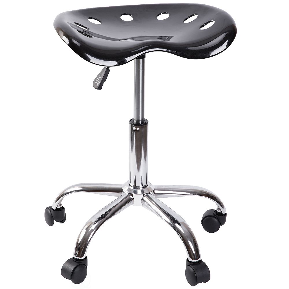 Bold Tones Modern Tractor Seat Swivel Chair with Adjustable Height and Casters, Black The Home
