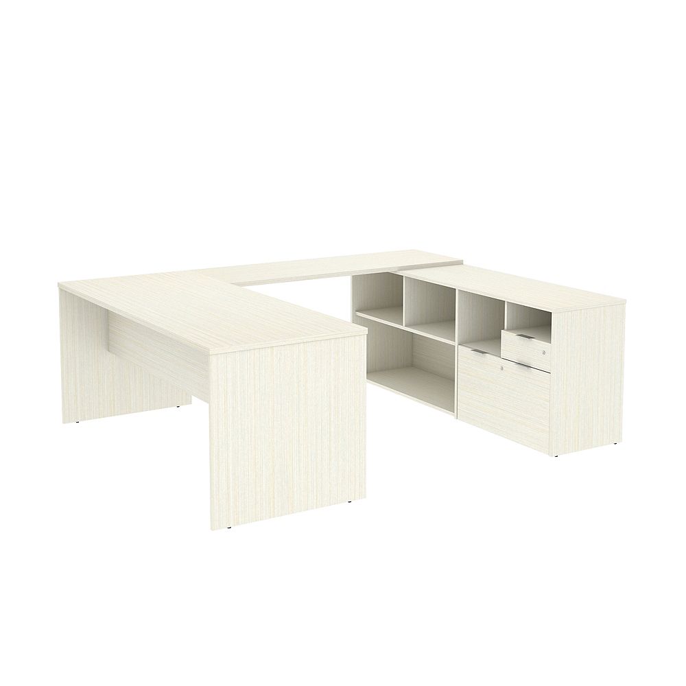 Bestar Bureau En U I3 Plus Chocolat Blanc Home Depot Canada