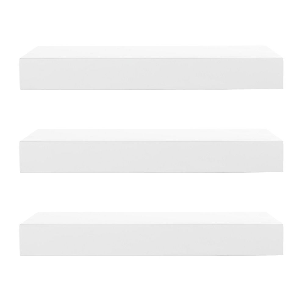 Kieragrace Stockholm Maine Floating Wall Shelves White, 12", Pack of 3 The Home Depot Canada