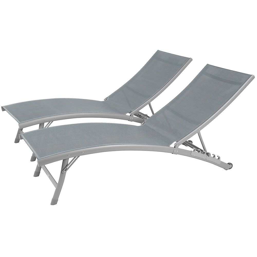 Vivere Chaise longue Clearwater en aluminium , ensemble de 2 pièces en