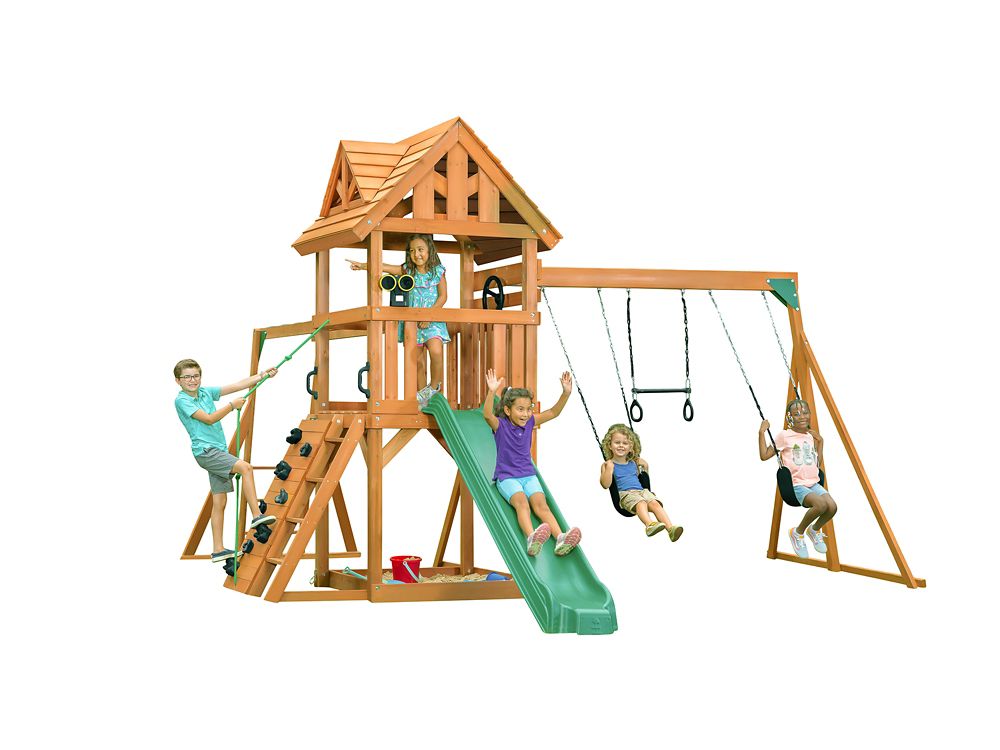 Creative Cedar Designs Mountain View Lodge Playset w/ Wooden Roof