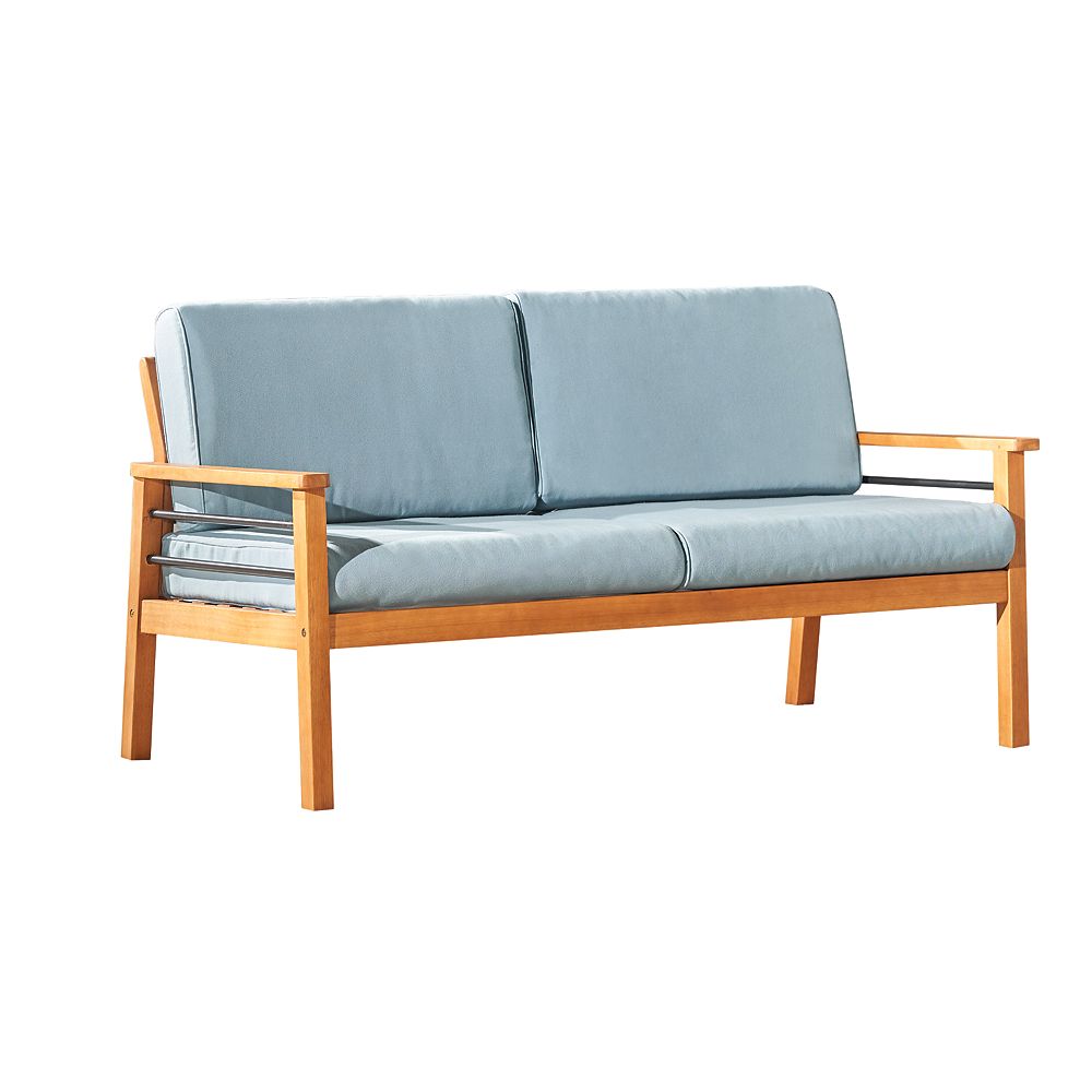 Vifah Gloucester Contemporary Patio Wood 2Seater Sofa The Home Depot