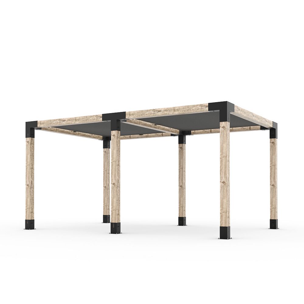 TOJA GRID 10 ft. x 16 ft. Double Pergola Kit with 2 Shade Sails for 6x6 Wood The Home Depot Canada