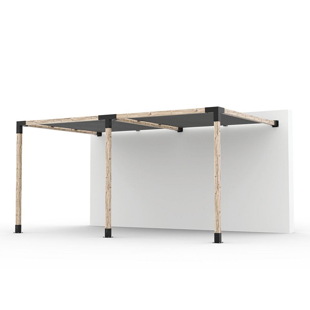 TOJA GRID 10 ft. x 16 ft. Double Wall Mount Pergola Kit with 2 Shade