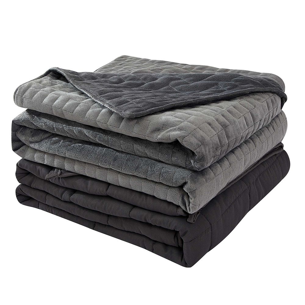 Dream Theory Duvet Weighted Blanket 15 lbs Grey The Home Depot Canada