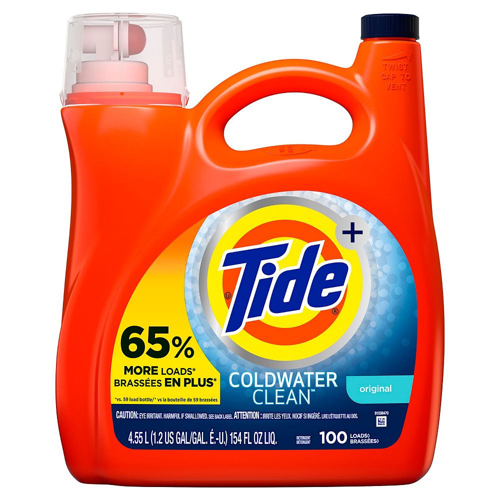 Tide Tide High Efficiency Coldwater Clean Liquid Laundry Detergent, 100