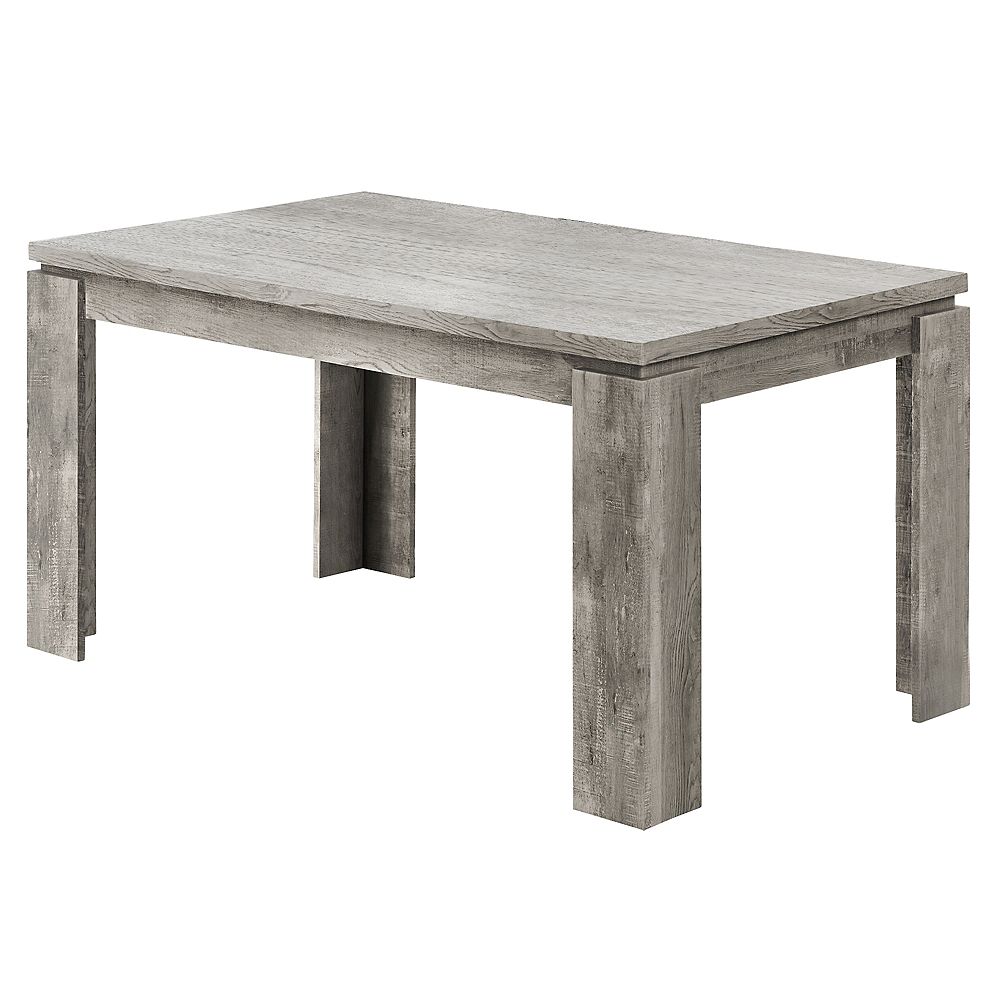 Monarch Specialties Dining Table 36"X 60" / Grey Reclaimed WoodLook