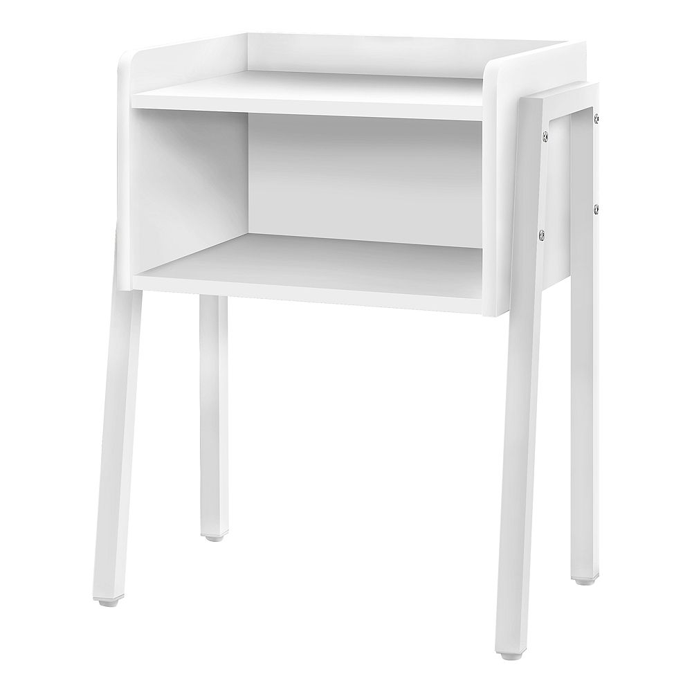 Monarch Specialties 23inch High Accent Table with Metal Legs in White