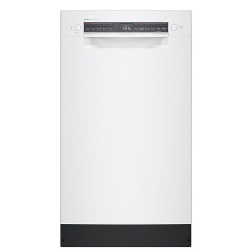 Bosch 300 Series 18-inch Front Control Smart Dishwasher in White, 3rd Rack, 46 dBA,