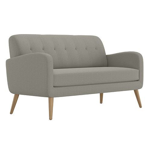 Werner Sofa in Dove Gray Linen with Natural Legs