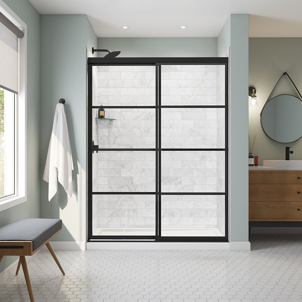 MAAX Incognito Shaker 56 59W x 76H Frameless ByPass Shower Door in