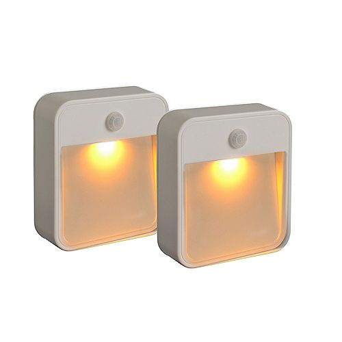 Stick Anywhere Amber LED Night Light - 2 Pack