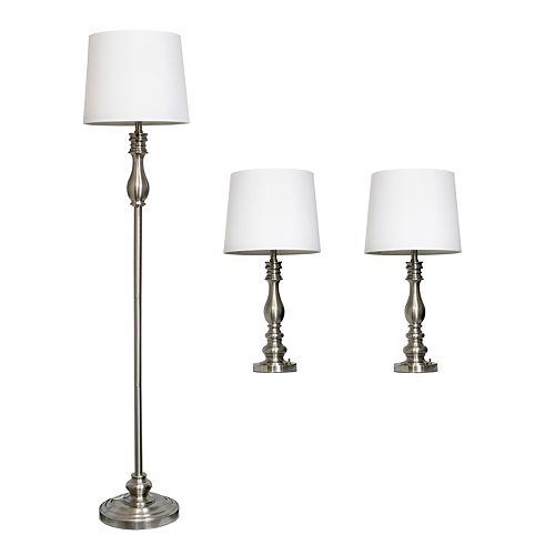 Stainless Steel Lamp Sets Living Room, Home Depot Table Lamps Sets