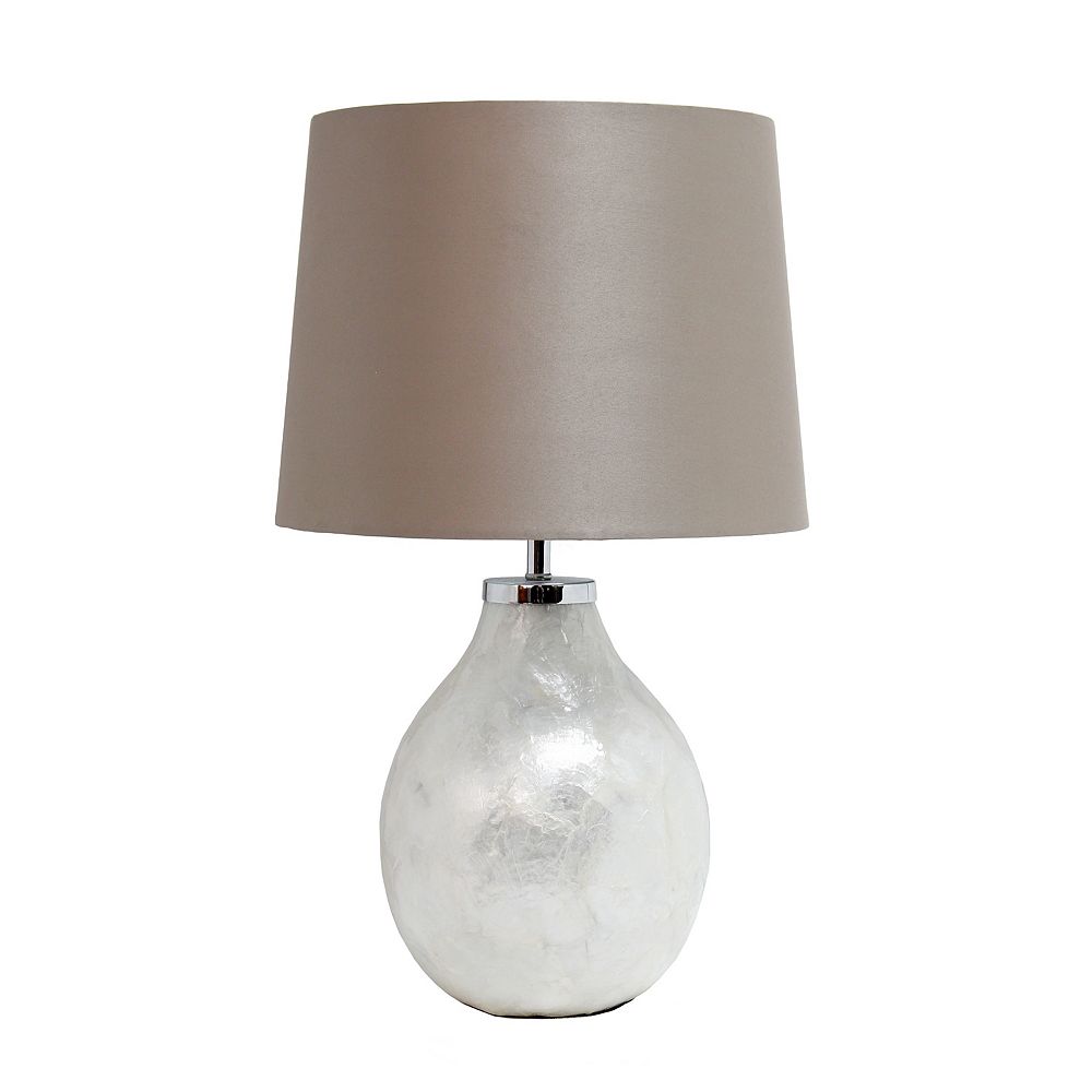 Pearl Table Lamp With Fabric Shade, 18 Inch Table Lamp Shades